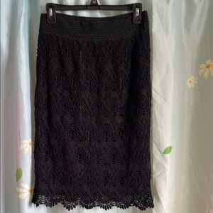 Miss Pinky Black Lace Pencil Skirt - Women Fully Lined